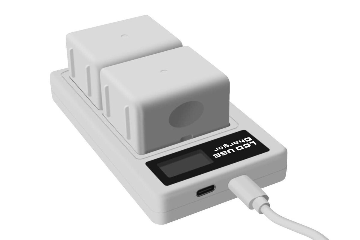 LCD Dual Charger with 2-Pack Batteries 3.85V 4800mAh T156