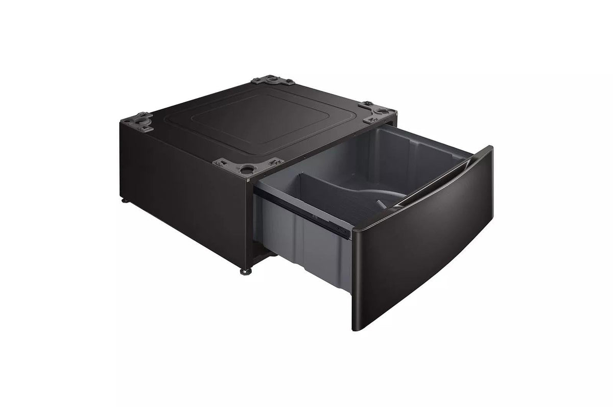 29 in. Laundry Pedestal with Storage Drawer in Black Steel D738