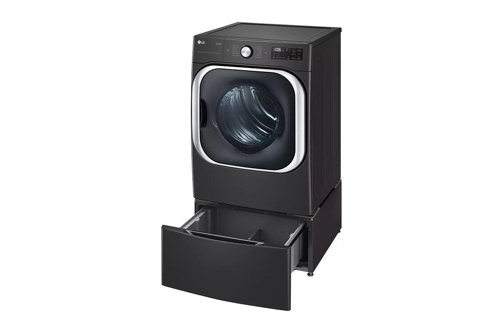 29 in. Laundry Pedestal with Storage Drawer in Black Steel D738