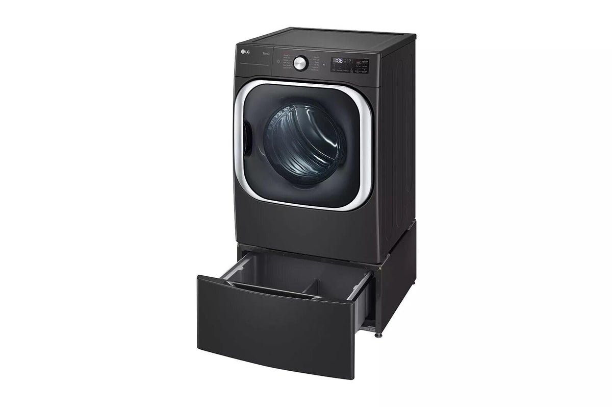 29 in. Laundry Pedestal with Storage Drawer in Black Steel D738