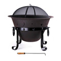 Cast Iron Round Fire Pit with Mesh Screen & Poker Q69128