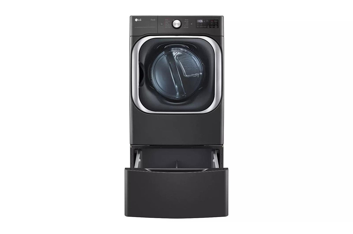 29 in. Laundry Pedestal with Storage Drawer in Black Steel D738