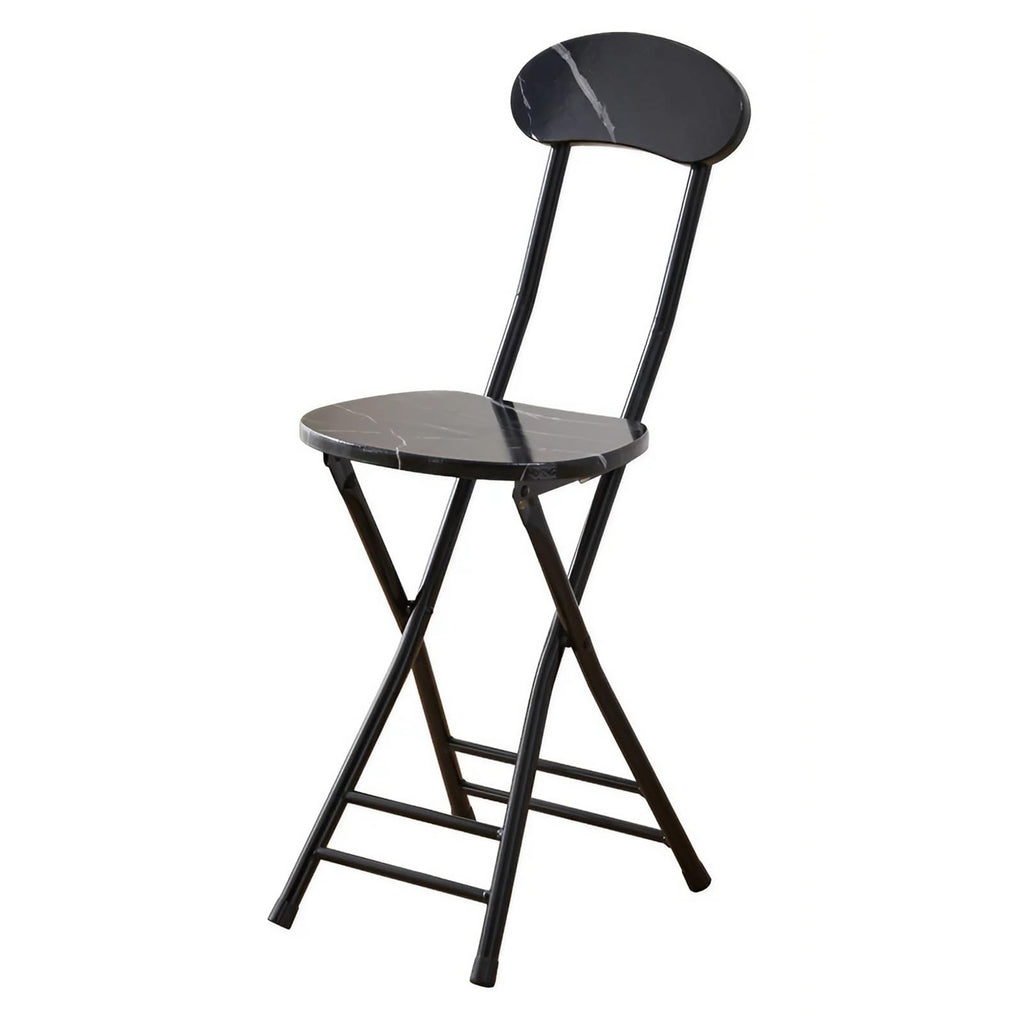 Folding Bar Stool with Backrest, 17.7inch Black S462561