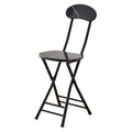 Folding Bar Stool with Backrest, 17.7inch Black S462561