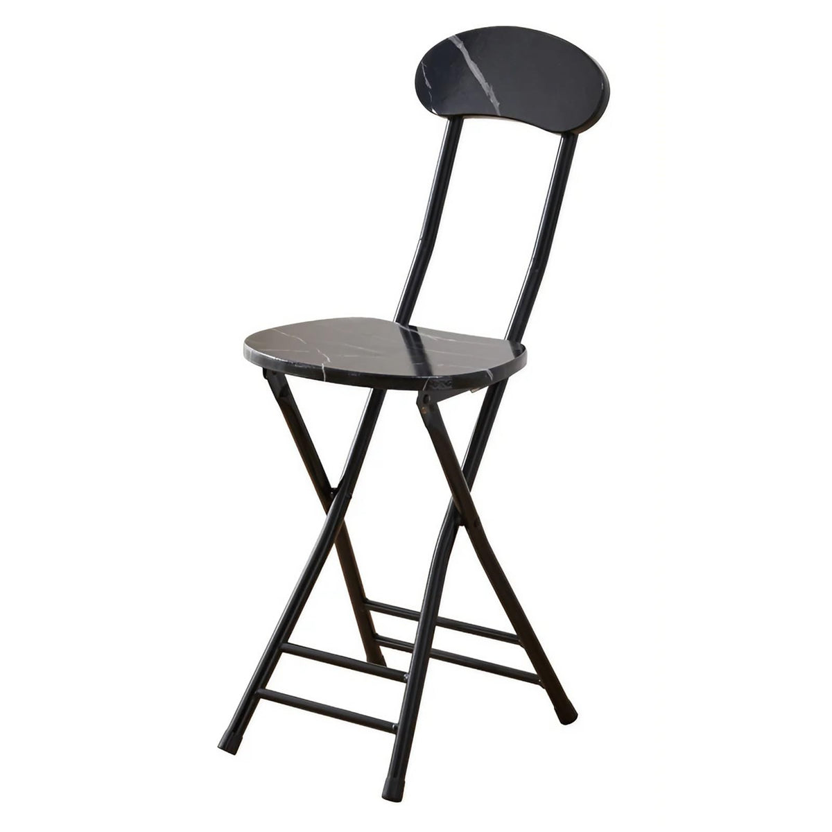 Folding Bar Stool with Backrest, 17.7inch Black S462561