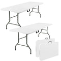 2 Pack 6 Feet Portable Folding Table White Plastic W603545