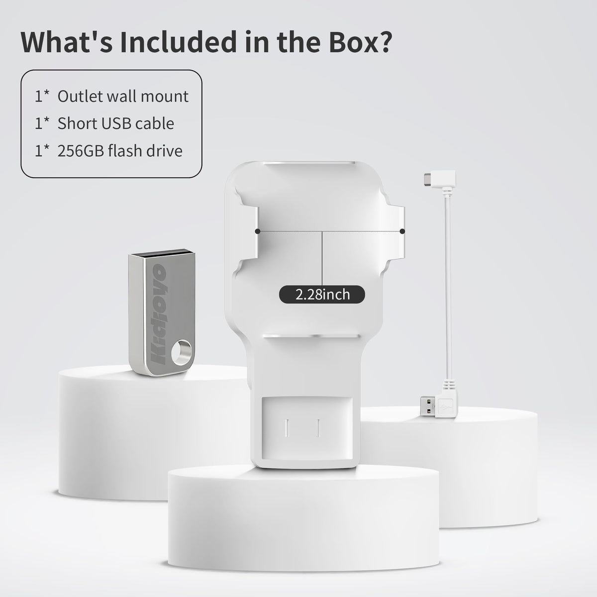 256GB USB Flash Drive & Wall Mount with Short Cable M735113