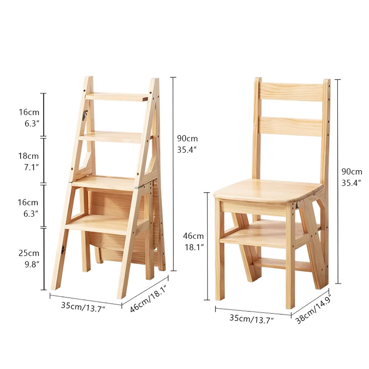Solid Wood Folding Ladder Chair W423095
