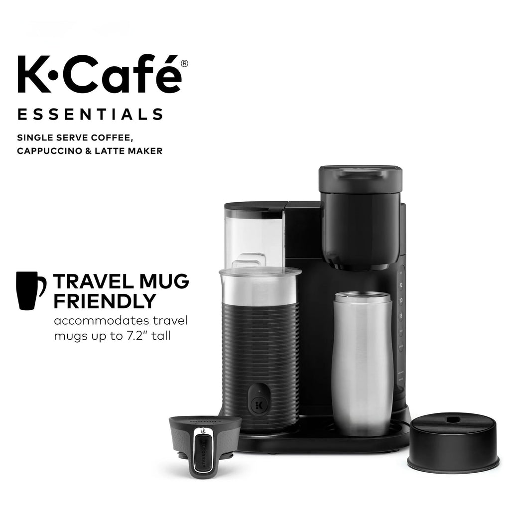 Black Single Serve Coffee Maker with Milk Frother U72525