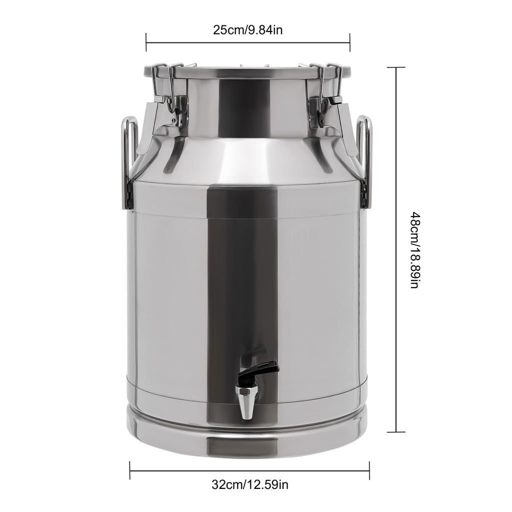 30L Stainless Steel Milk Can with Handle Sealed Lid and Faucet U265609
