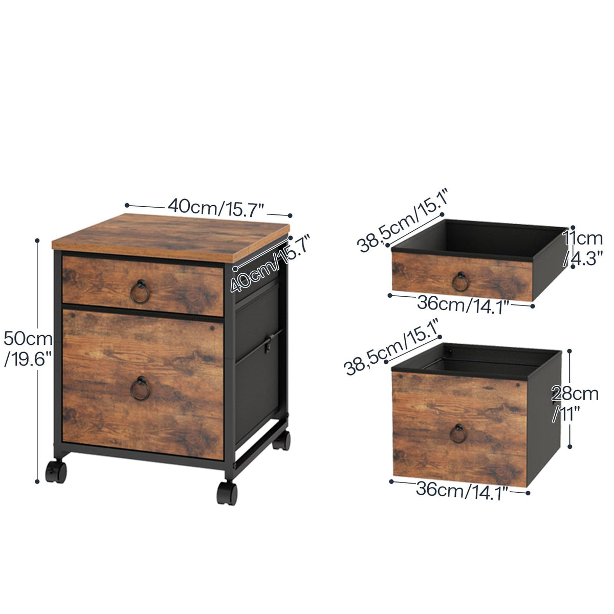 2 Drawer Mobile File Cabinet B582331
