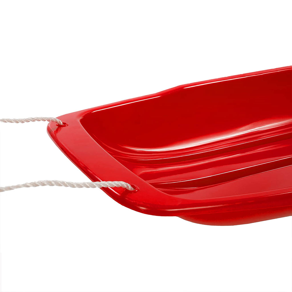 48 Inch Plastic Snow Toboggan Sled with Pull Rope D442216