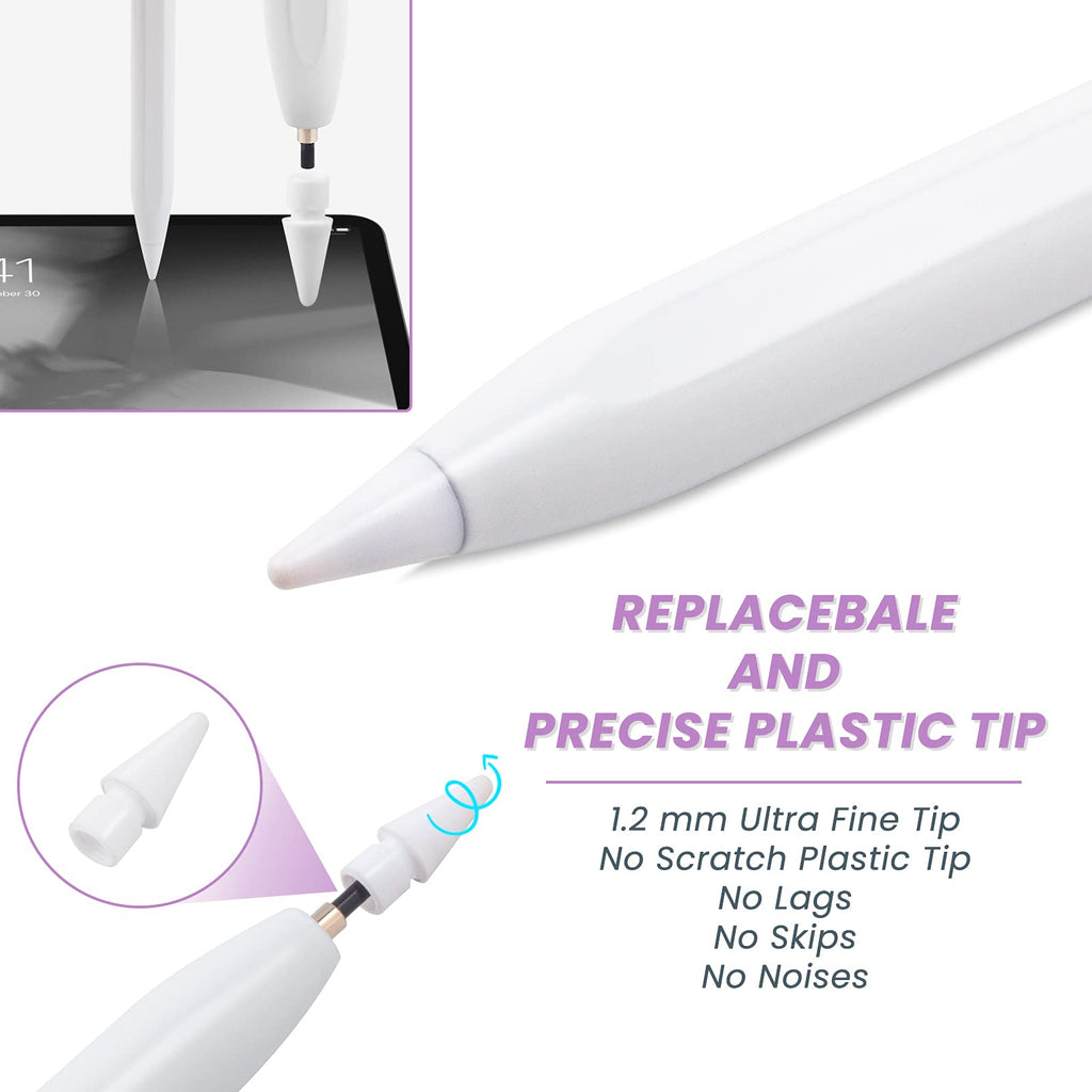 White Stylus Pen for iPad with Palm Rejection and Tilt Sensitive Q490057
