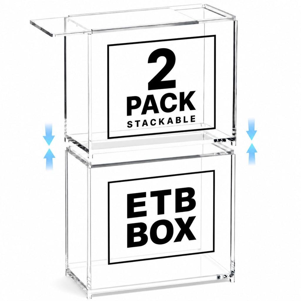 2 Pack Acrylic Case Stackable Magnetic Protector for ETB Storage H856