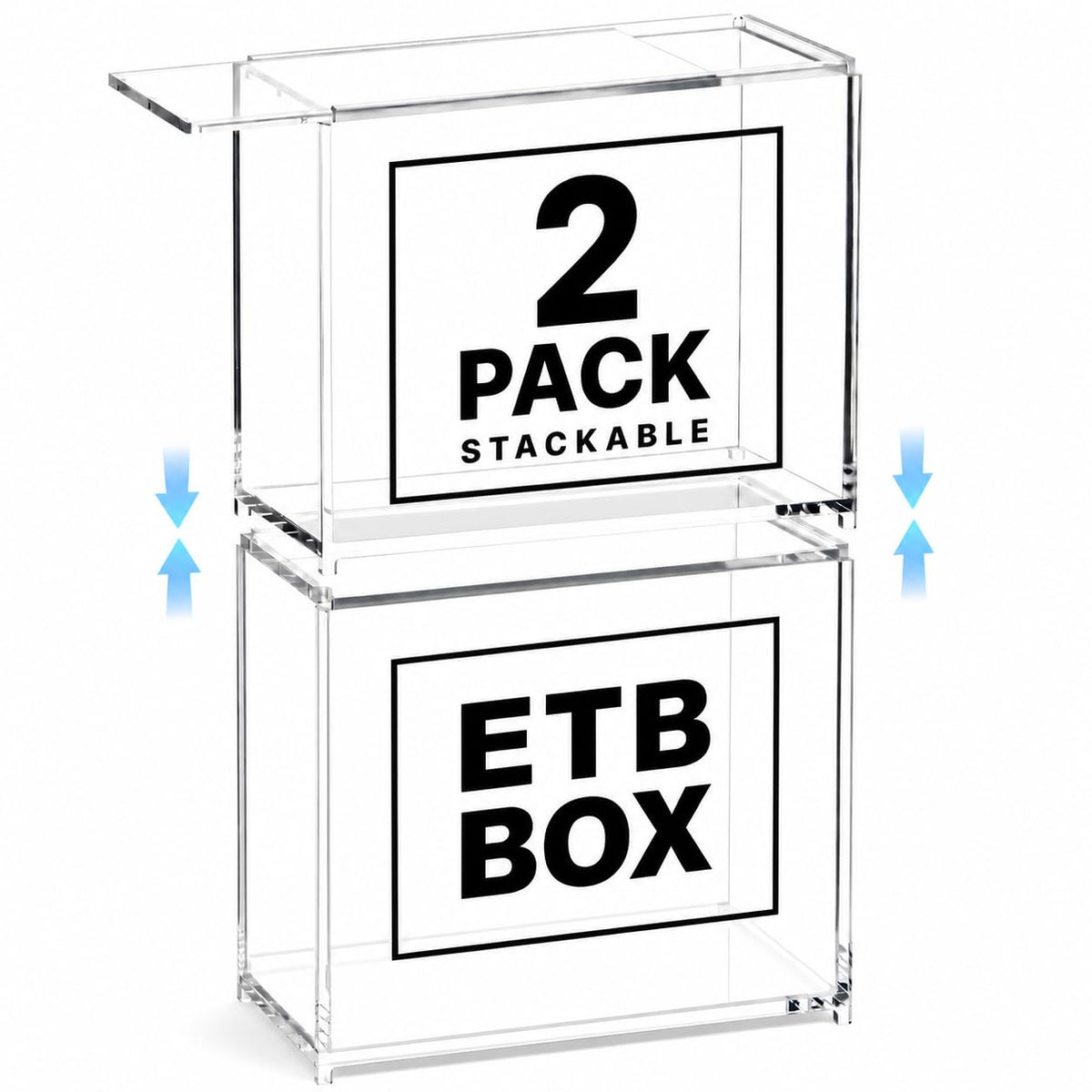 2 Pack Acrylic Case Stackable Magnetic Protector for ETB Storage H856