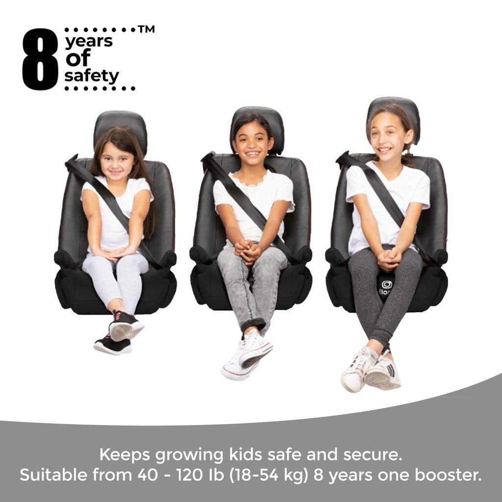 Black Backless Booster Car Seats, Pack of 2 E1228