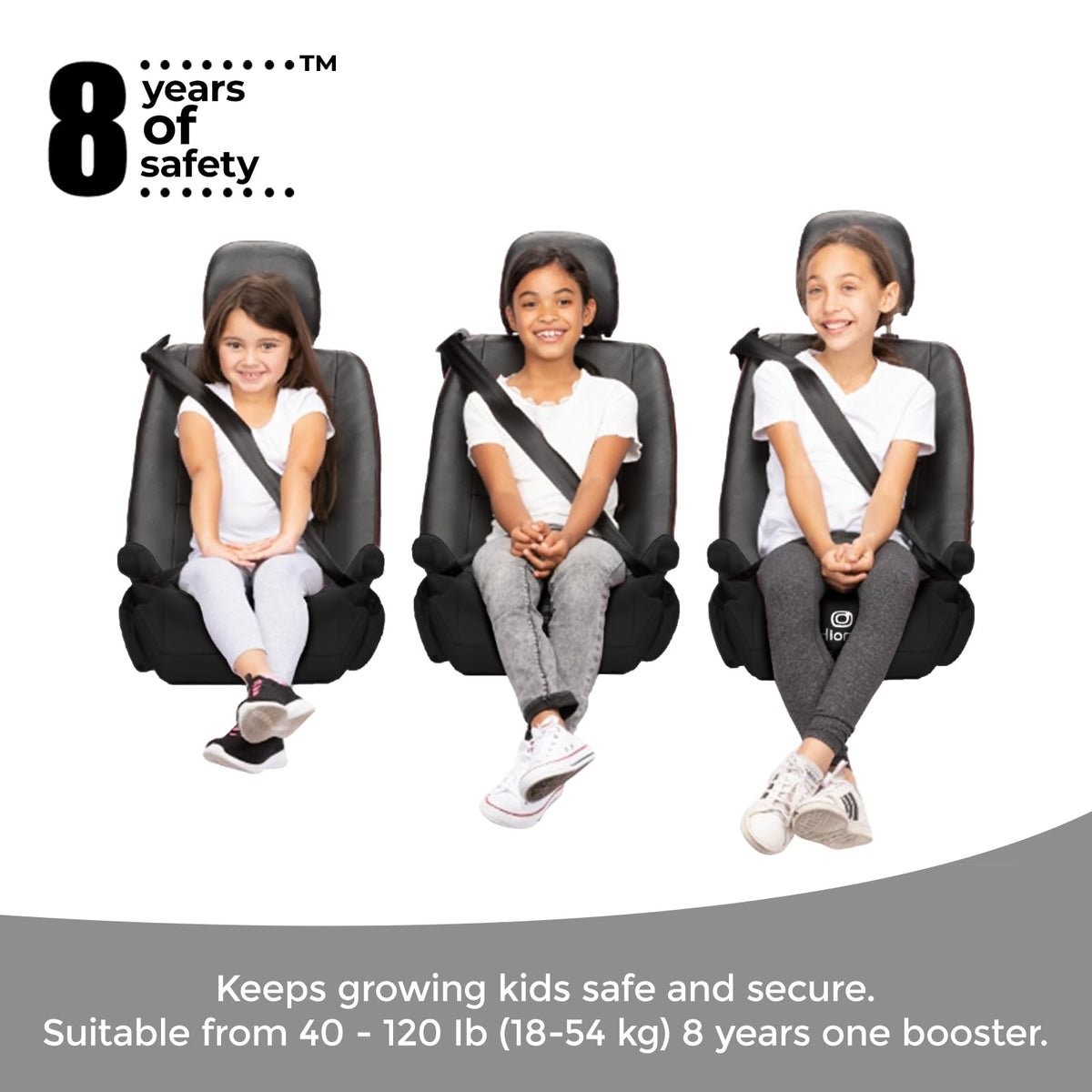Black Backless Booster Car Seats, Pack of 2 E1228