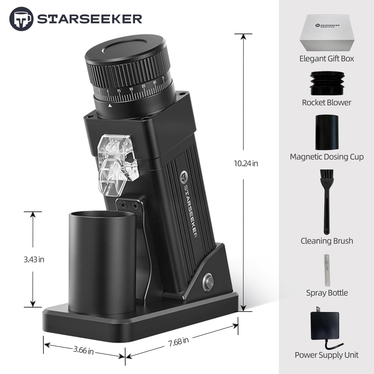 Electric Coffee Grinder with 55mm Titanium Conical Burr Q3612