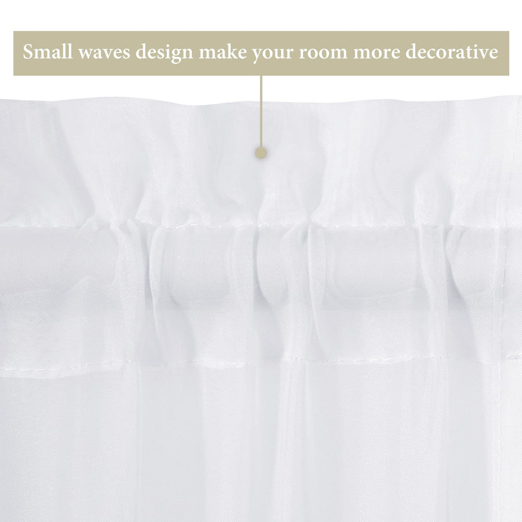 White 25 x 72 Inches Sidelight Sheer Curtains S43363