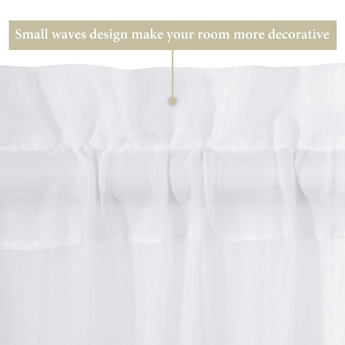 White 25 x 72 Inches Sidelight Sheer Curtains S43363