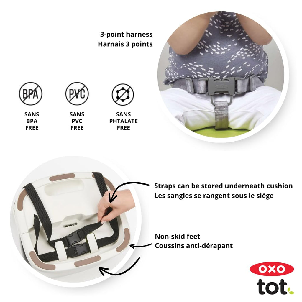 Gray Toddler Booster Seat with Straps I940