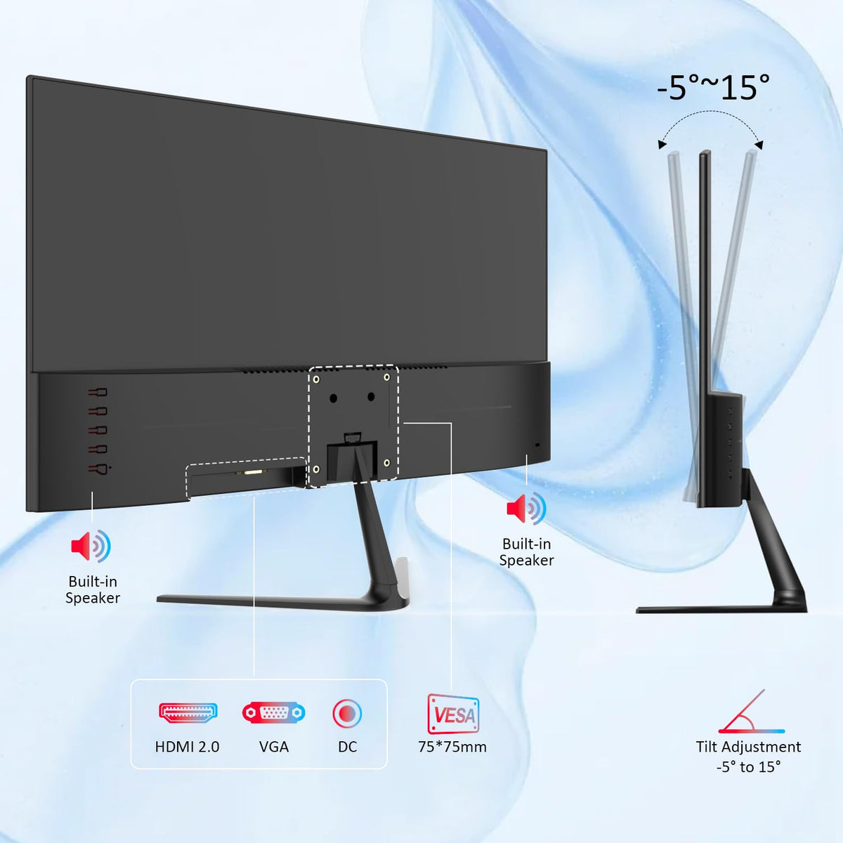 23.8 inch Full HD VA Monitor 75Hz Black S138