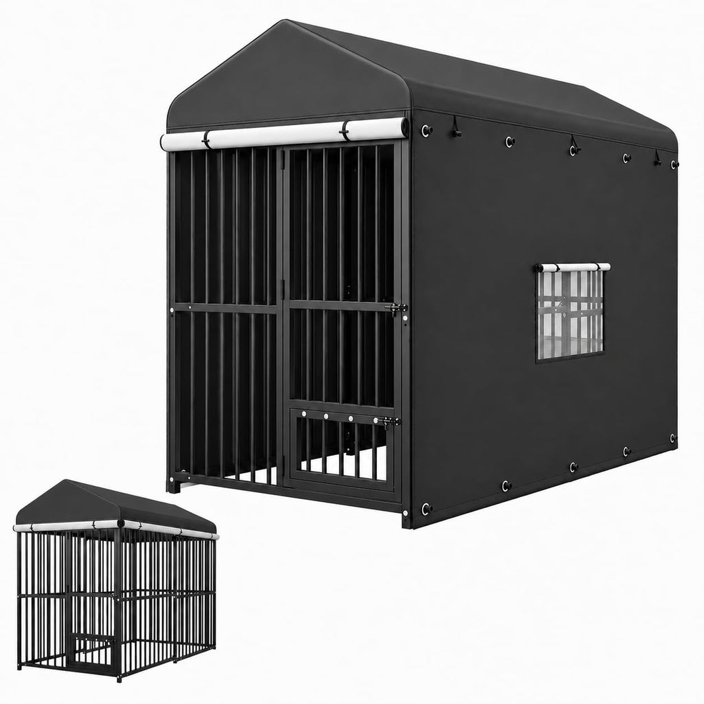 8x4 FT Heavy Duty Outdoor Dog Kennel with Full Cover R2129