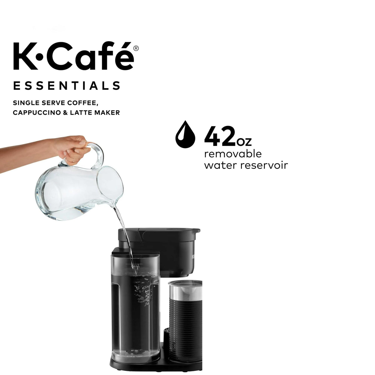 Black Single Serve Coffee Maker with Milk Frother U72525