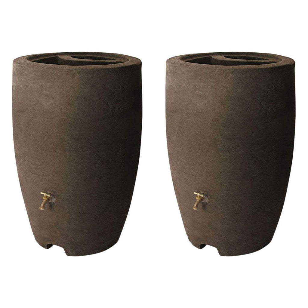 50 Gallon Plastic Rain Barrel 2 Pack V274