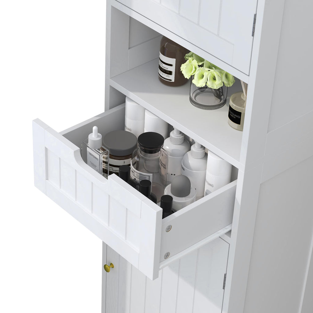 67" H Tall White Bathroom Storage Cabinet O4554