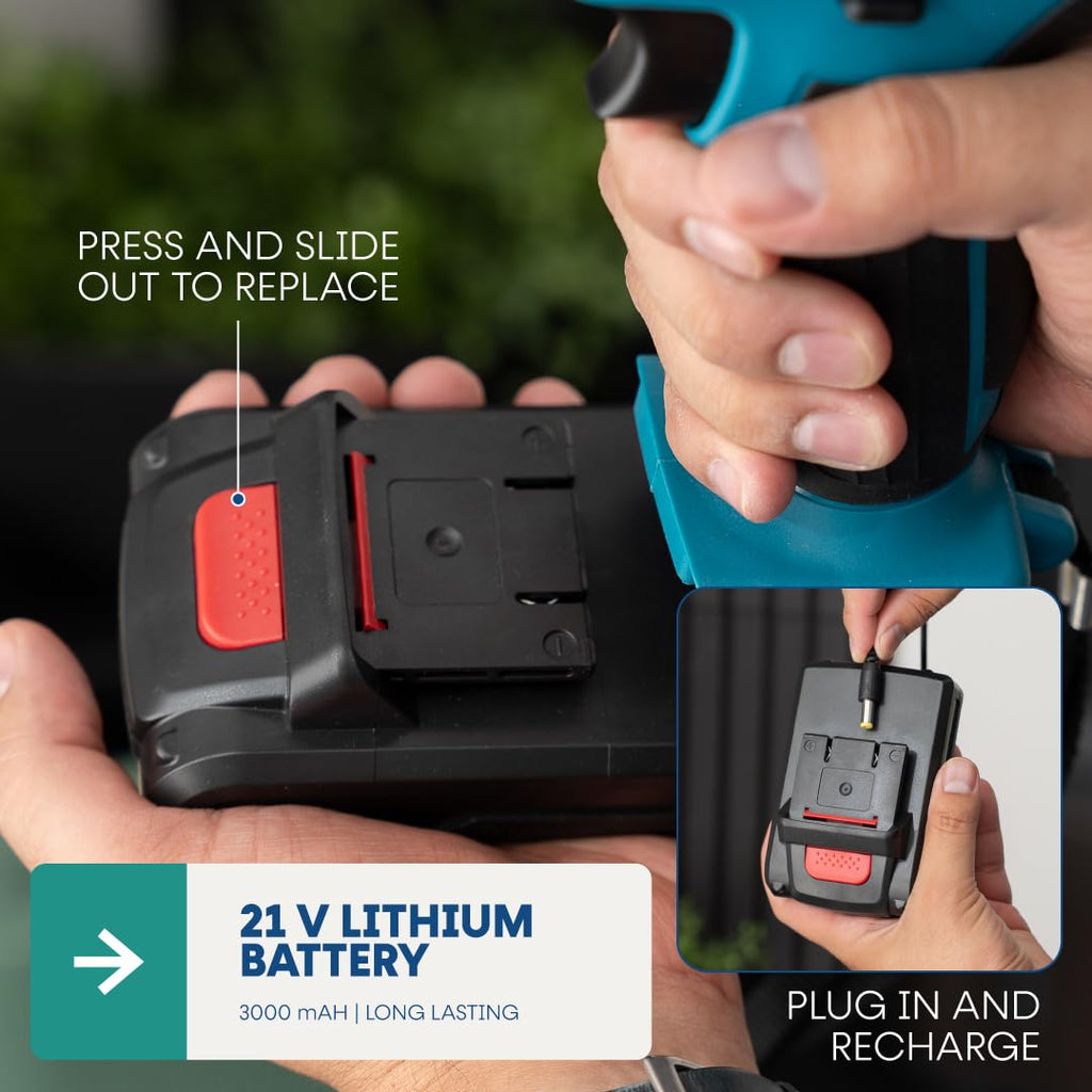 21V Cordless Drill Set with 2 Batteries and Charger L672155