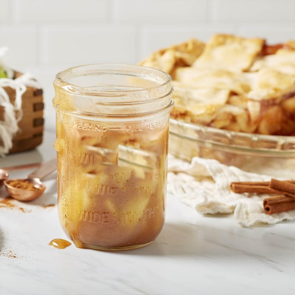 16oz Wide Mouth Clear Glass Mason Jars with Lids & Bands O54449