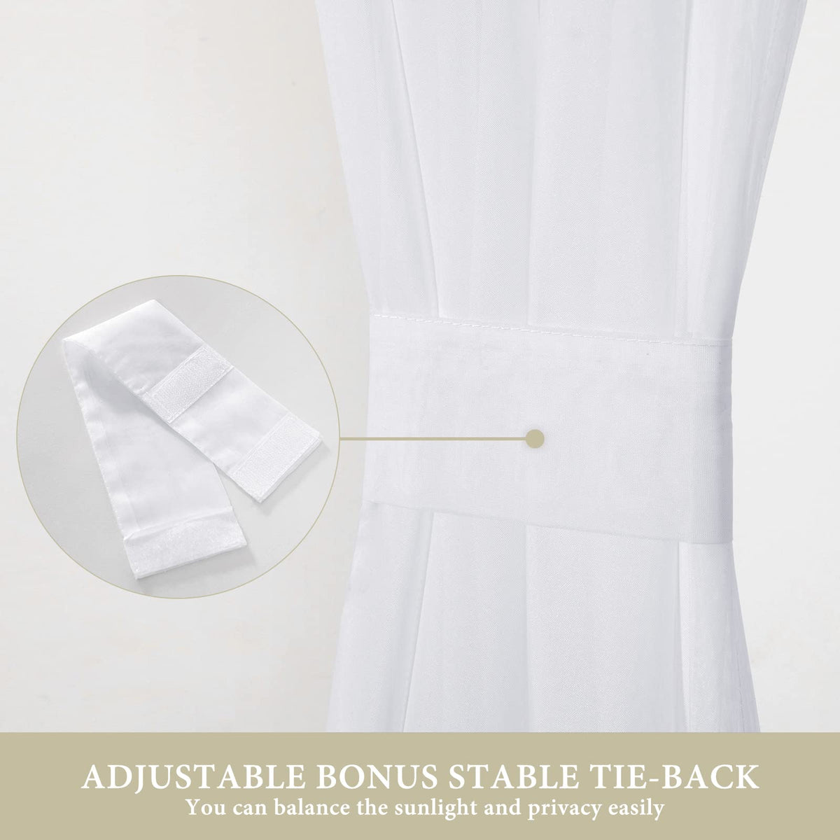 White 25 x 72 Inches Sidelight Sheer Curtains S43363
