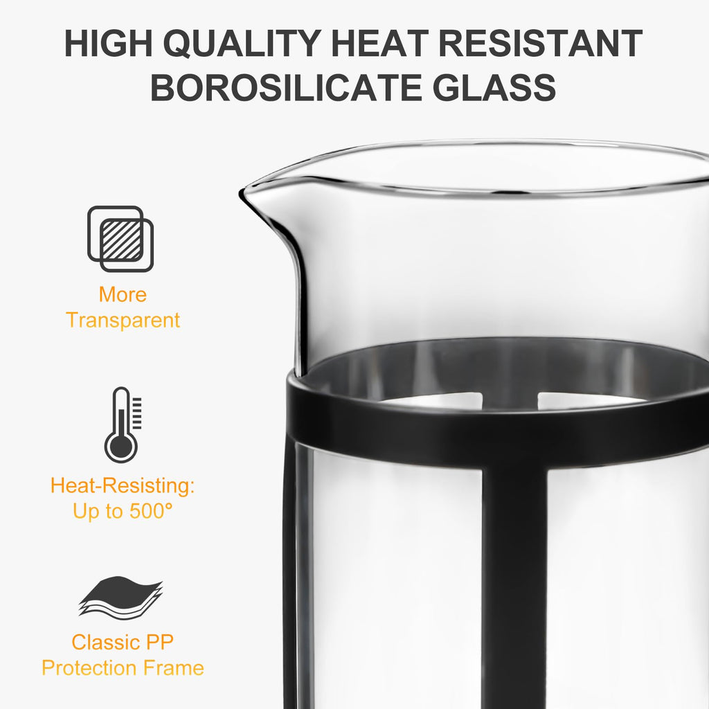 12OZ Glass Stainless Steel French Press Coffee Maker R149