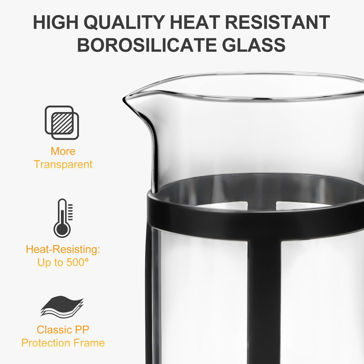 12OZ Glass Stainless Steel French Press Coffee Maker R149