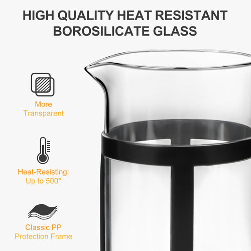 12OZ Glass Stainless Steel French Press Coffee Maker R149