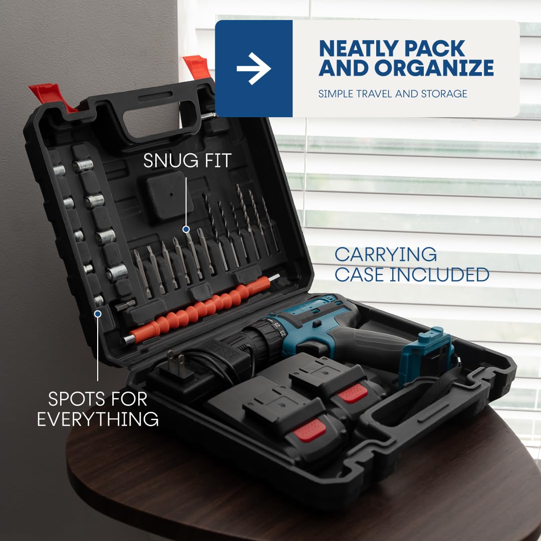 21V Cordless Drill Set with 2 Batteries and Charger L672155