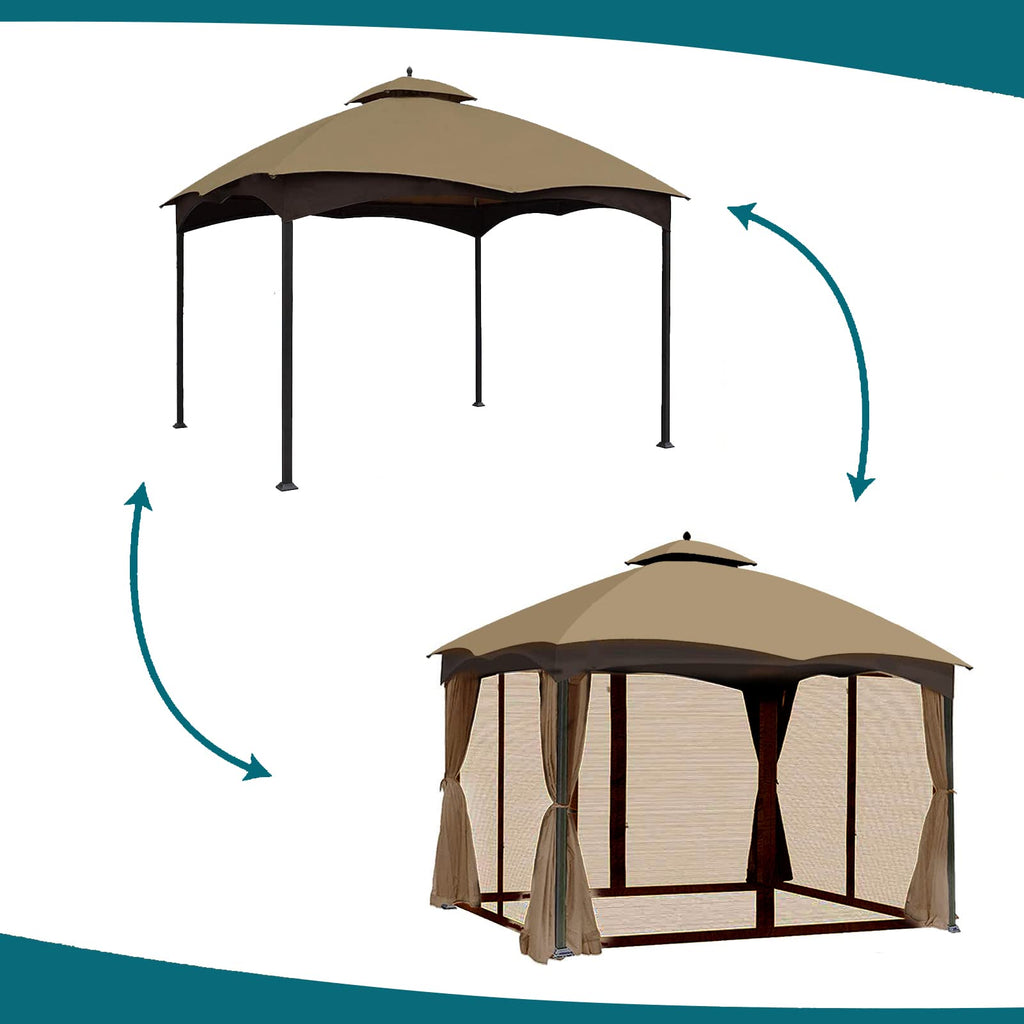 Brown 4-Panel Mosquito Netting V754577