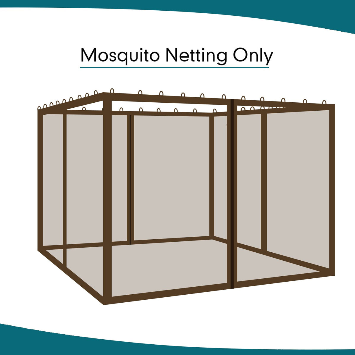 Brown 4-Panel Mosquito Netting V754577