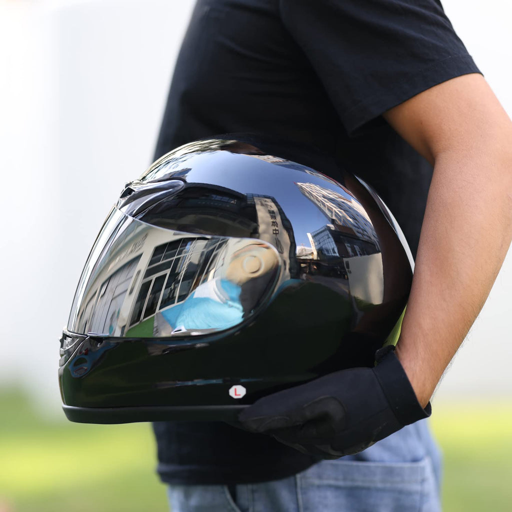 Gloss Black Full Face Motorcycle Helmet J118915