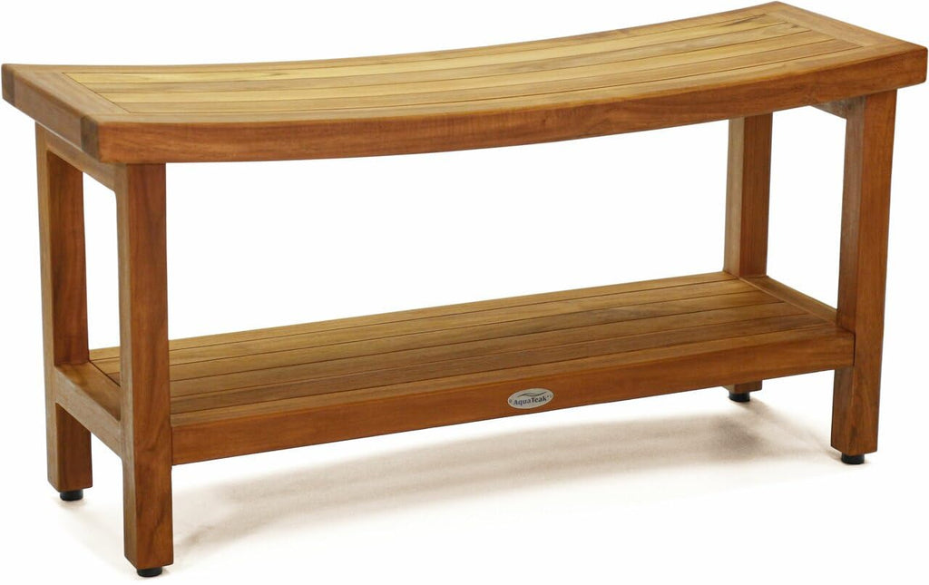 36" Teak Shower Bench with Shelf J6868