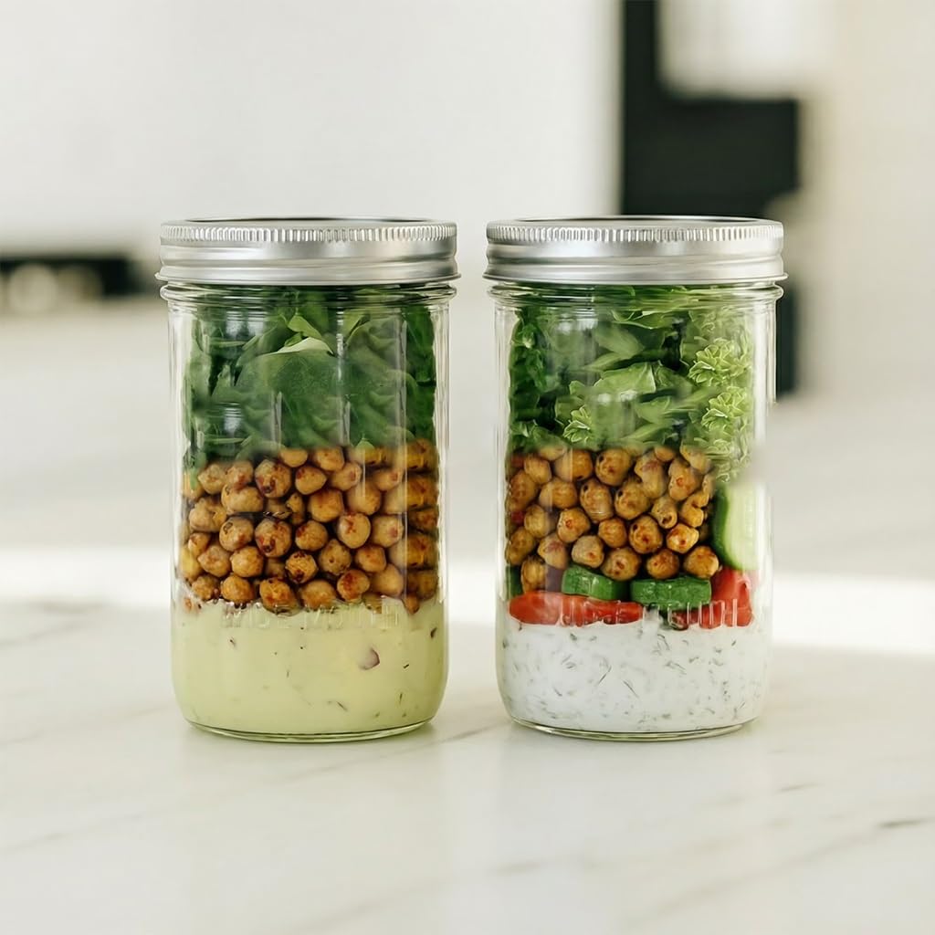 16oz Wide Mouth Clear Glass Mason Jars with Lids & Bands O54449
