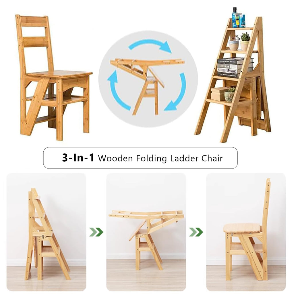 Solid Wood Folding Ladder Chair W423095