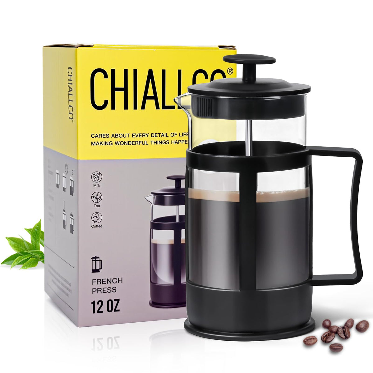 12OZ Glass Stainless Steel French Press Coffee Maker R149