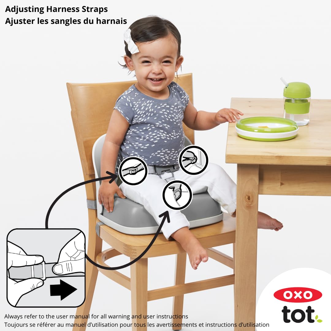 Gray Toddler Booster Seat with Straps I940