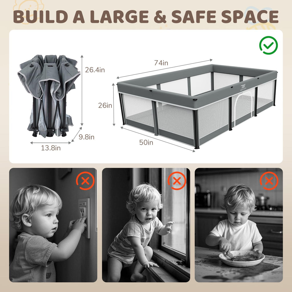Foldable Baby Playpen with Mat M1251
