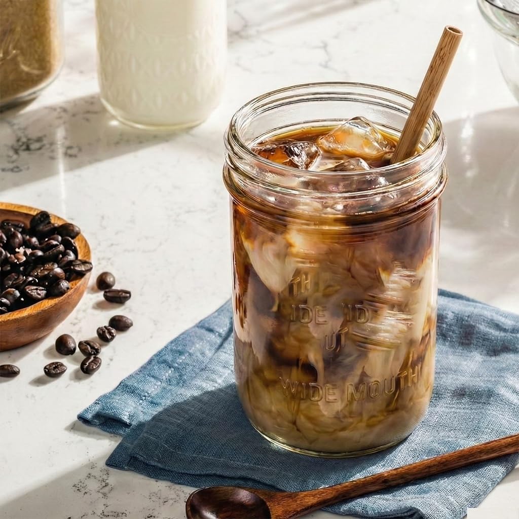 16oz Wide Mouth Clear Glass Mason Jars with Lids & Bands O54449