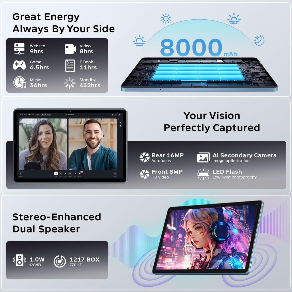 11 Inch Android 16 Tablet with Keyboard J1115