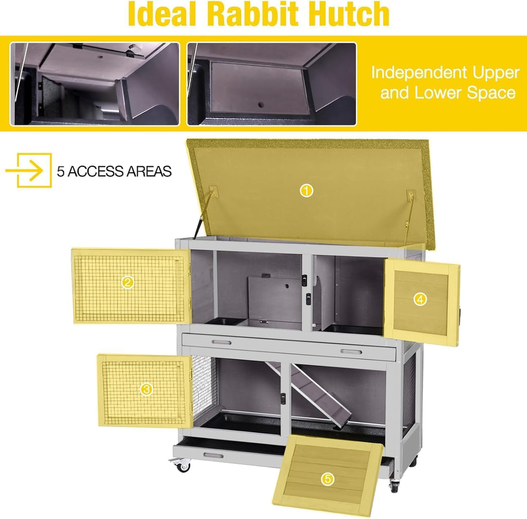 Rabbit Hutch 2 Story Pet House on Wheels K1539