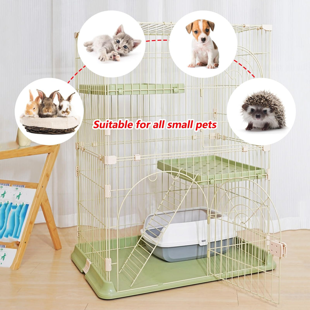 3/4-Tier Cat Cage Playpen with Hammock D713